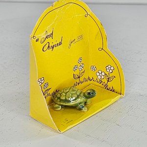 Vintage Josef Originals George Turtle Standing Miniature Figurine In Package